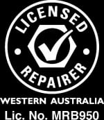 Licensed Motor Vehicle Repairer logo at Calmack Panel and Paint Mandurah
